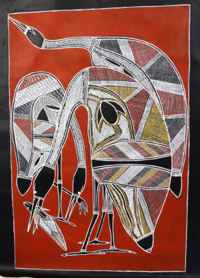 Ngalkordow (Brolga) - Canvas (not stretched) - Painting -