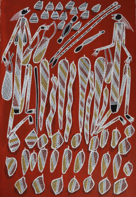 Bininj people and yams - Painting -