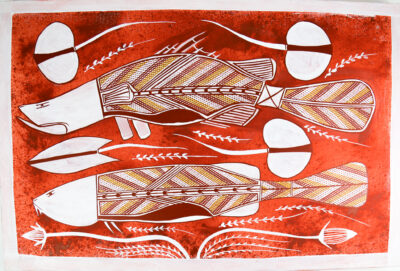 Namarnkol (Barramundi) framed canvas - Painting -