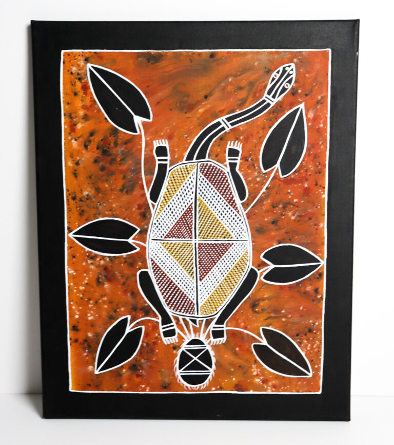 Ngalmangiyi (Long-neck Turtle) - FRAMED CANVAS - Painting -